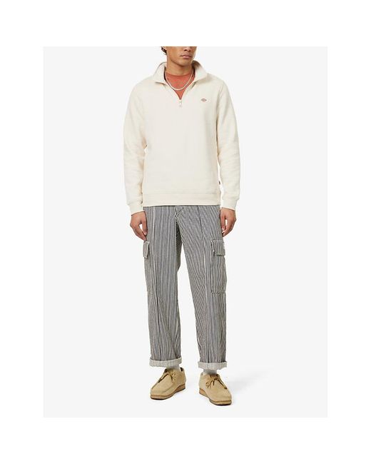Dickies White Oakport Quarter-zip Cotton-blend Sweatshirt for men