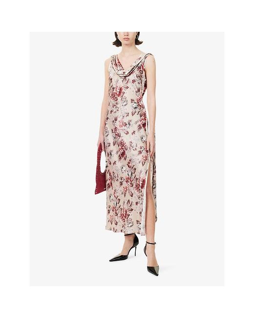 dotti pink floral dress Dotti Maxi Dress Size 6-8 , Floral Viscose Linen