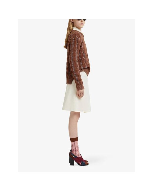 Marni Brown Textured Wool Knit Jumper
