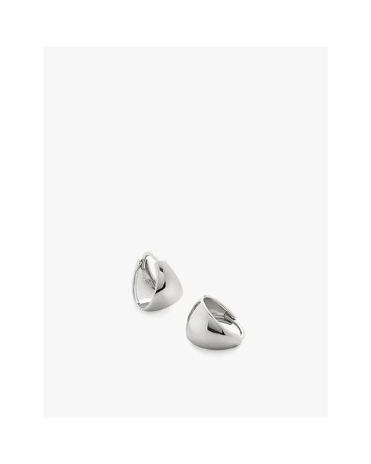 Monica Vinader White Tapered Huggie Earrings