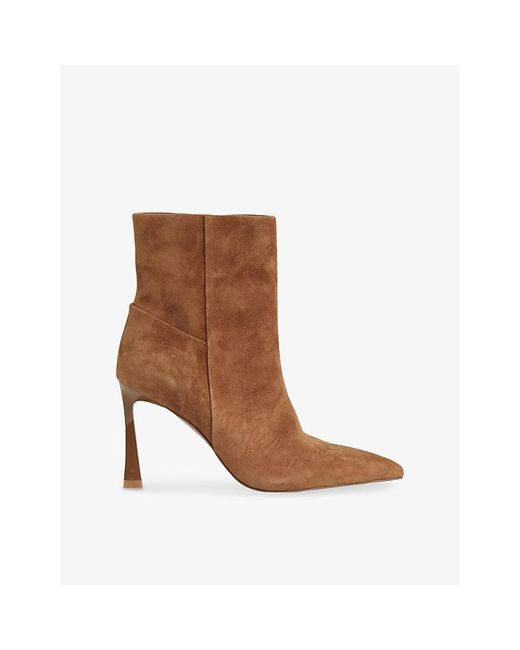 Reiss Brown Carina Heeled Suede Ankle Boots