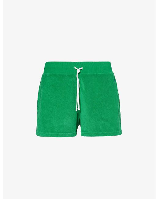 Polo Ralph Lauren Green Logo-embroidered Cotton-terry Shorts