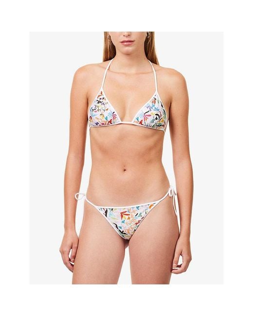Missoni White Reversible Triangle Bikini Set