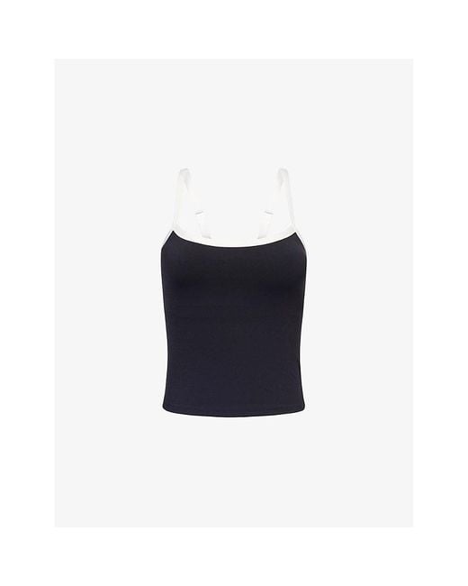 WE Are Tala Blue Dayflex Built-In Support Bandeau Racer Stretch-Woven Vest Top