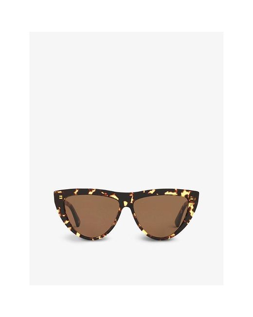 Bottega Veneta Brown Bv1018s 57 Cat-eye Acetate Sunglasses