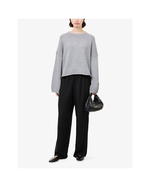 Stylein Gray Meike Relaxed-Fit Crepe Trousers