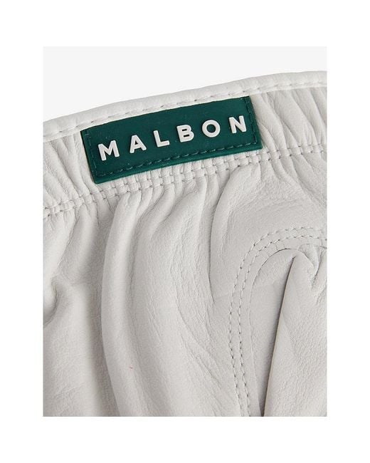 Malbon Gray Branded Leather Golf Gloves for men