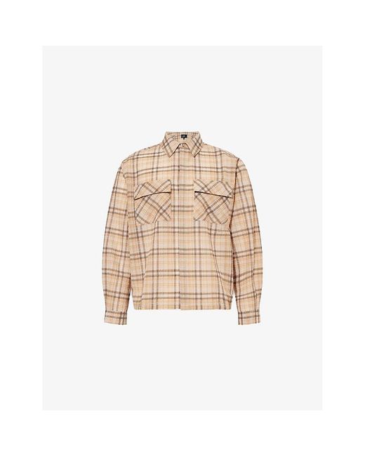 Represent Natural Sheer Flannel Check-Pirnt Woven Shirt for men