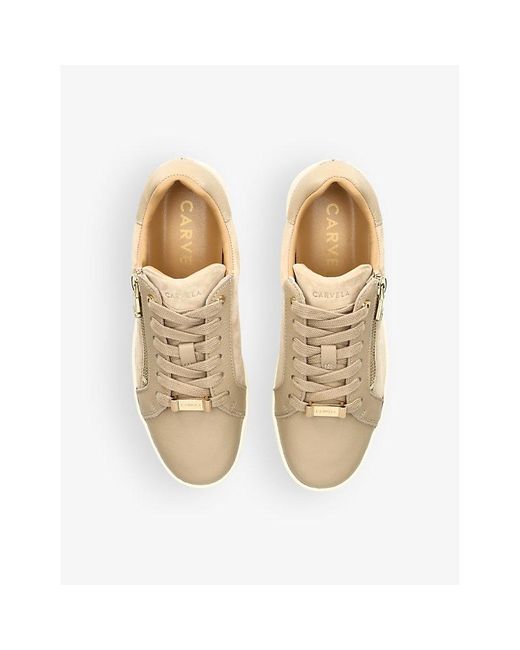 Carvela Kurt Geiger Natural Connected Zip Leather Low-top Trainers
