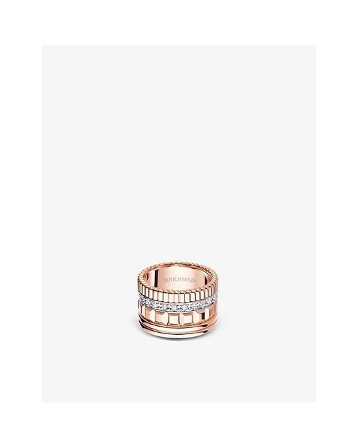 Boucheron White Quatre Radiant Edition Rose- And 0.51Ct Diamond Ring for men