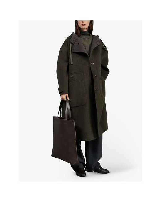 Soeur Black Raoul Hooded Wool-blend Coat