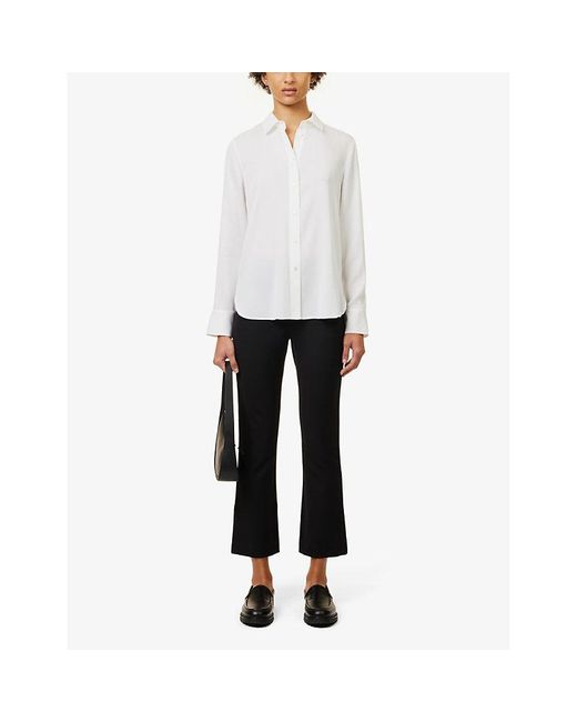 Vince Black Elasticated-waist Straight-leg Mid-rise Stretch-woven Trousers