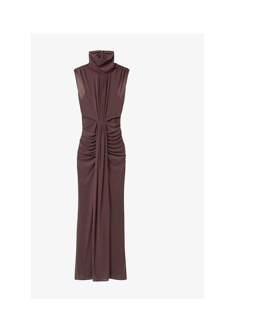 Reiss Purple Daniella Sleeveless Stretch-Woven Maxi Dress