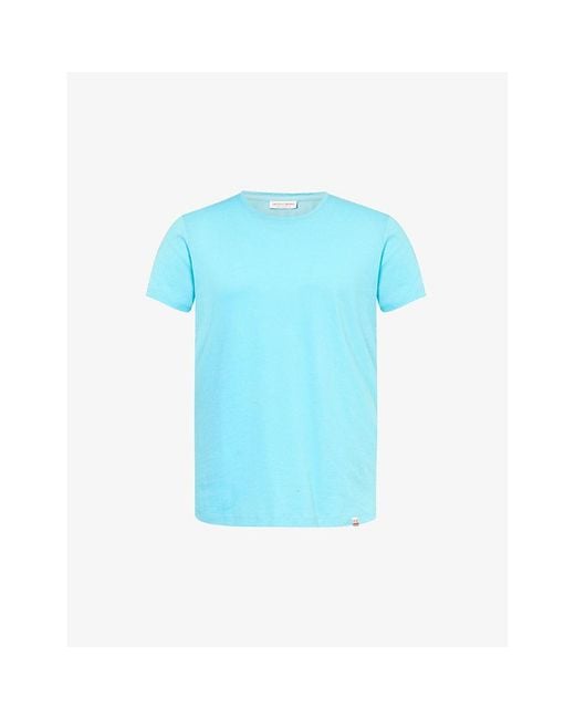 Orlebar Brown Blue Logo-tab Regular-fit Cotton-jersey T-shirt for men