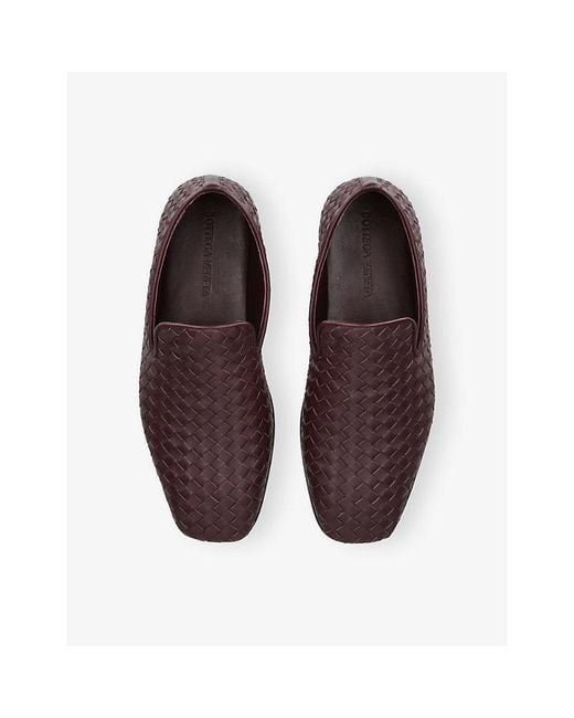 Bottega Veneta Brown Intrecciato Leather Loafers for men