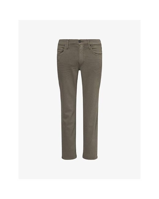 PAIGE Gray Federal Slim Straight-Leg Stretch-Denim Jeans for men