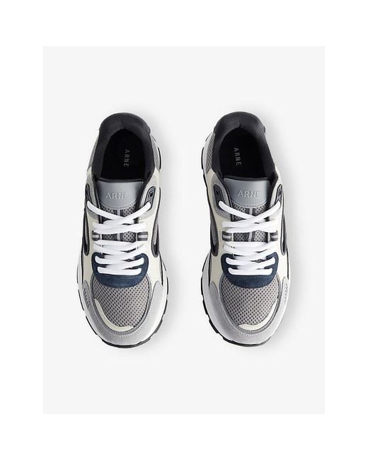 Arne White Circuit Suede, Leather And Mesh Trainers for men