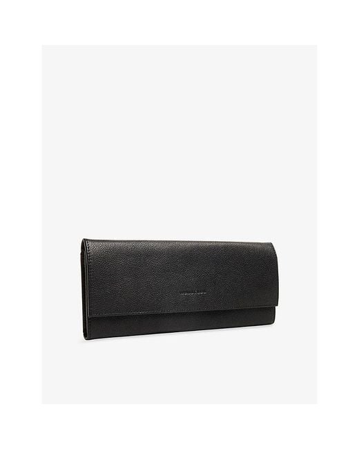 Whistles Black Logo-Embossed Leather Jewellery Wrap