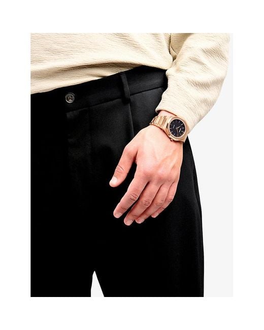 D1 Milano Metallic D1-Utbj42 Ultra Thin Rose- Pvd Plated Stainless-Steel Quartz Watch for men