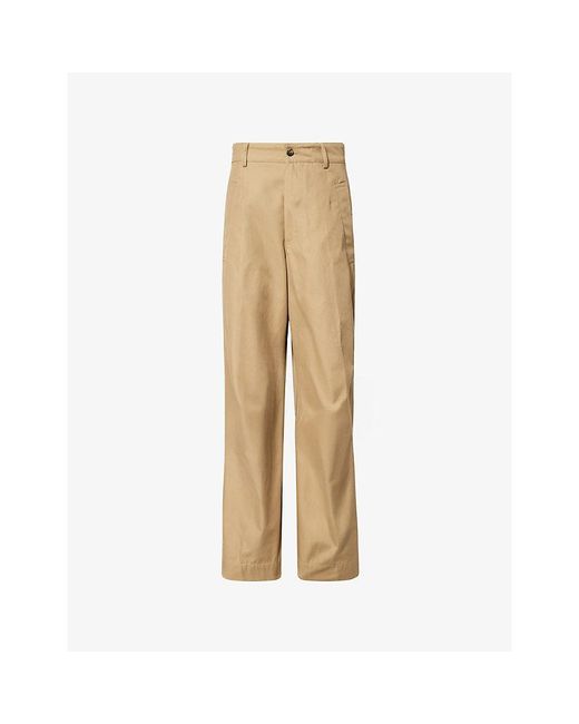Dries Van Noten Natural Pencks Cotton Trousers for men
