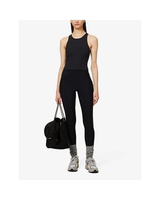 vuori Black Mudra Brand-Patch Stretch-Jersey Top