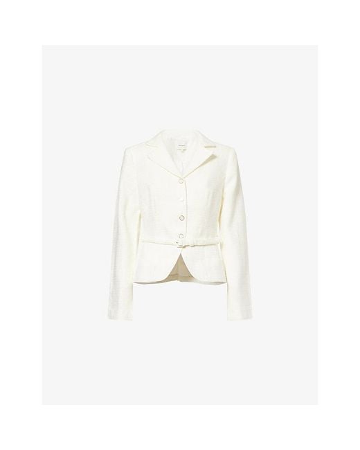 Reformation White Mabel Woven Jacket