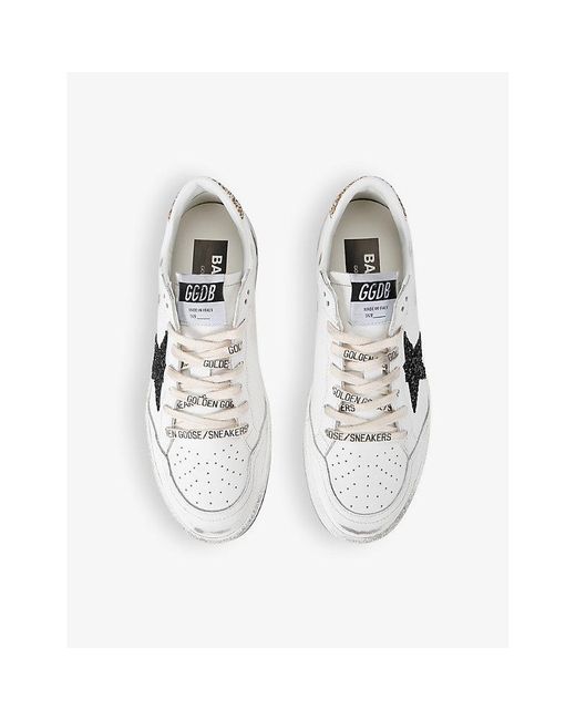 Golden Goose Deluxe Brand White Ballstar 10750 Leather Low-Top Trainers