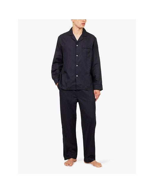 Derek Rose Blue Paris Floral Cotton Pyjama Set for men