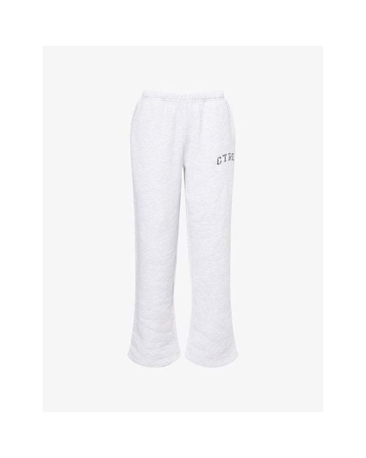 The Couture Club White Ctre Straight-Leg Cotton-Blend Jogging Bottoms