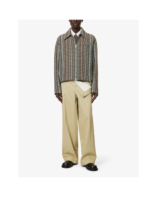 Bottega Veneta Natural Sailor Pressed-crease Wide-leg Mid-rise Cotton Trousers for men