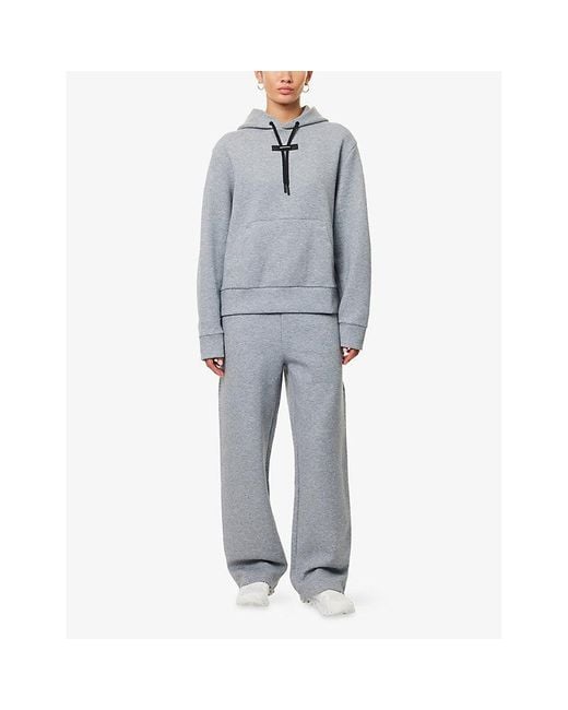 On Shoes Gray Focus Tech Straight-Leg Stretch-Cott Blend Jogging Bottoms