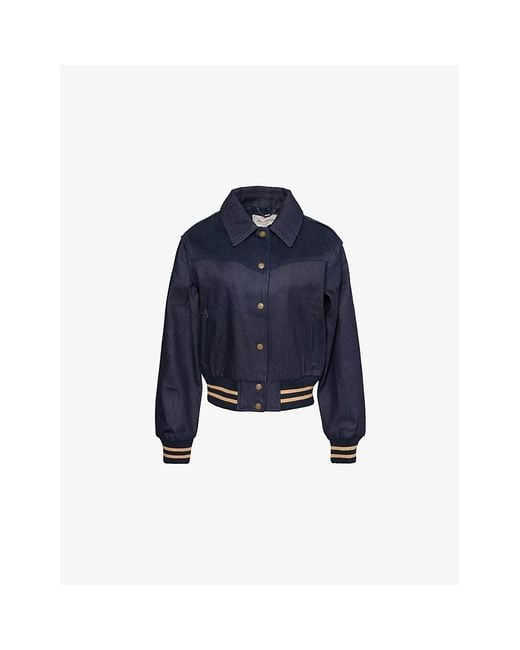 Levi's Blue Lennox Varsity Two-Jetted-Pockets Regular-Fit Denim Jacket