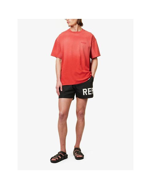 Represent Black Brand-print Regular-fit Swim Shorts Xx for men