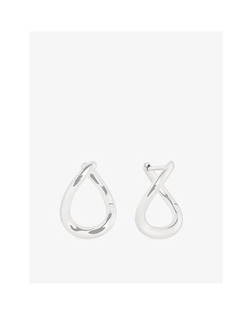 Astrid & Miyu White Molten 14Ct- Hoop Earrings