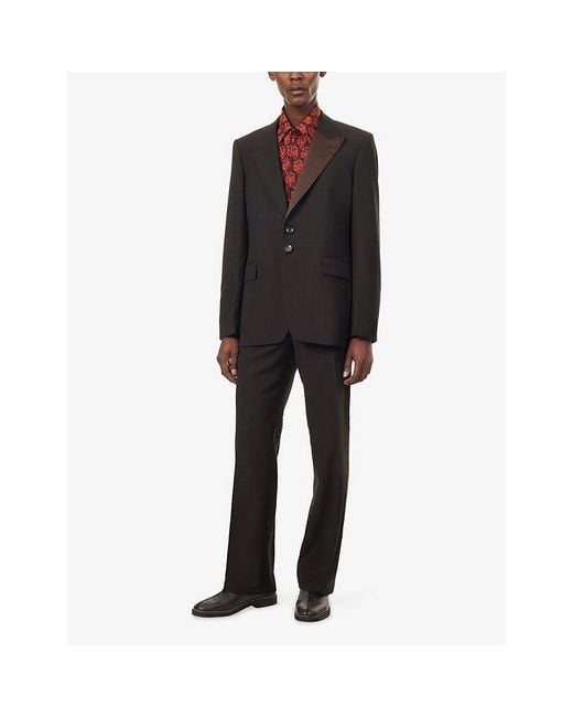 Wales Bonner Black Alto Single-Breasted Wool Blazer for men