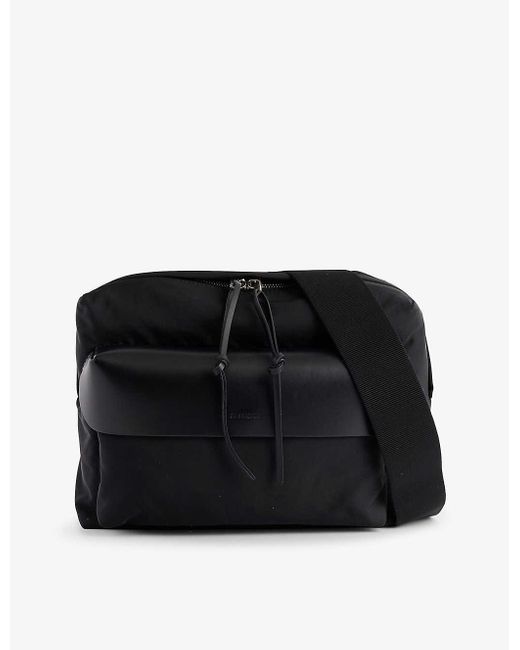 Jil Sander Black Adjustable-strap Branded Shell Cross-body Bag for men