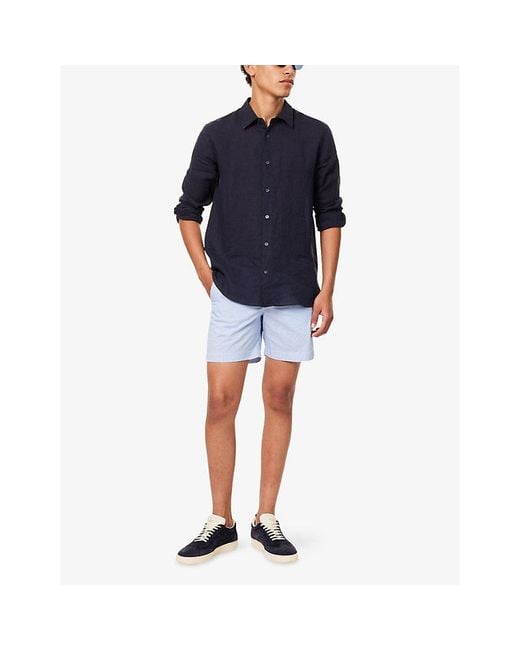 Orlebar Brown Blue Bulldog Drawstring Seersucker Swim Shorts for men