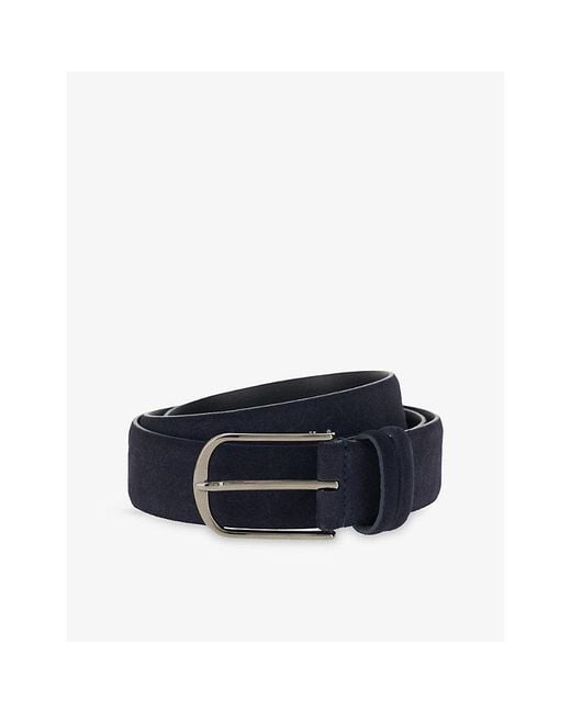 Boggi Blue Printed Suede Belt for men
