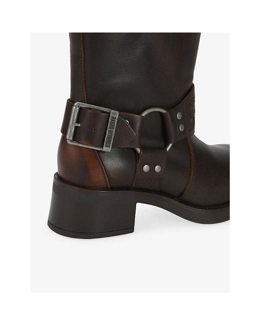Steve Madden Brown Bonetta High-Leg Leather Boots