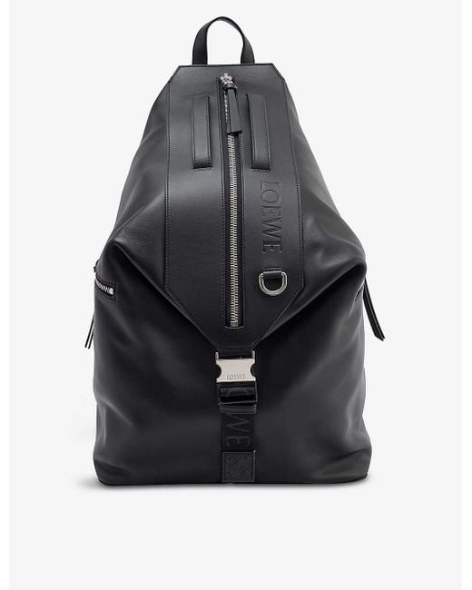 Loewe Convertible Leather Backpack in Black for Men | Lyst