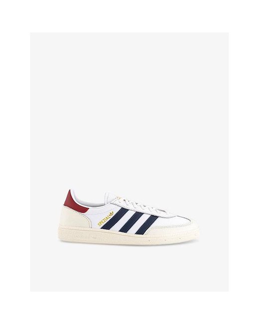 Adidas White Handball Spezial Leather Low-Top Trainers for men