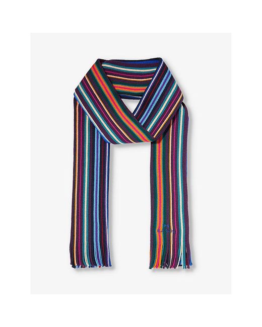 paul smith striped wool scarf