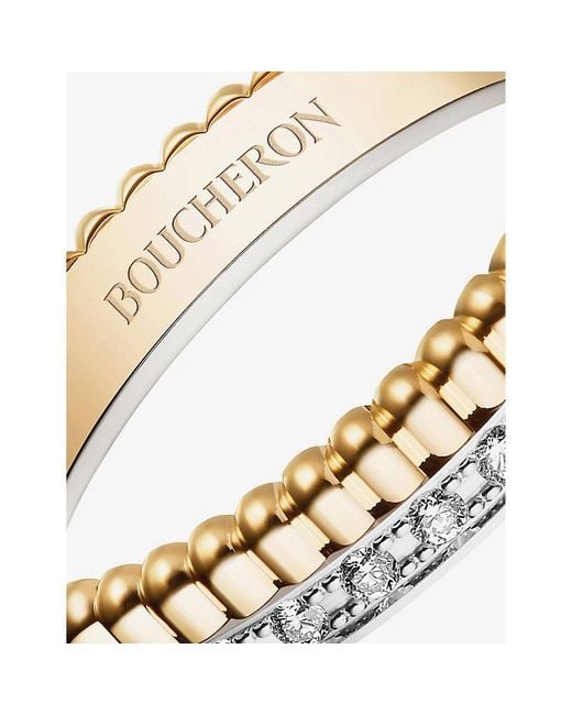 Boucheron Quatre Radiant Edition 18ct Yellow-gold, White-gold And 0.24ct Diamond Wedding Band for men