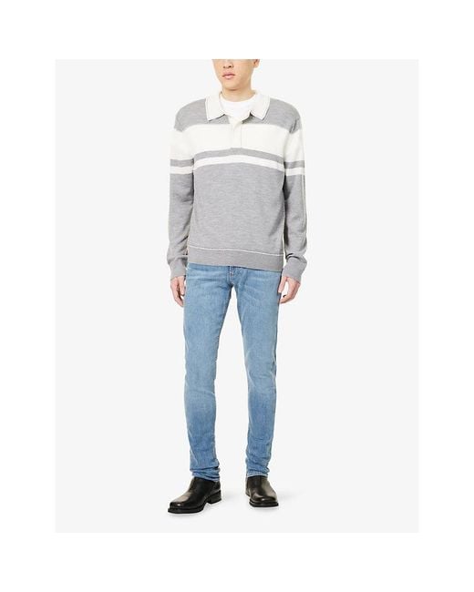 Emporio Armani Blue J06 Slim-Fit Stretch-Denim Jeans for men
