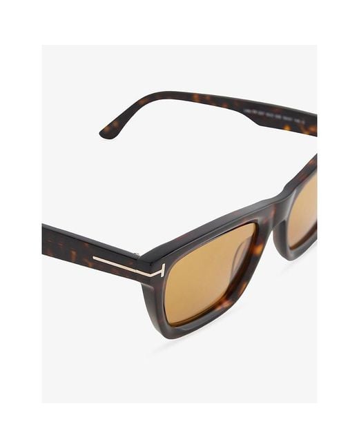 Tom Ford Metallic Lelio Square-Frame Acetate Sunglasses for men