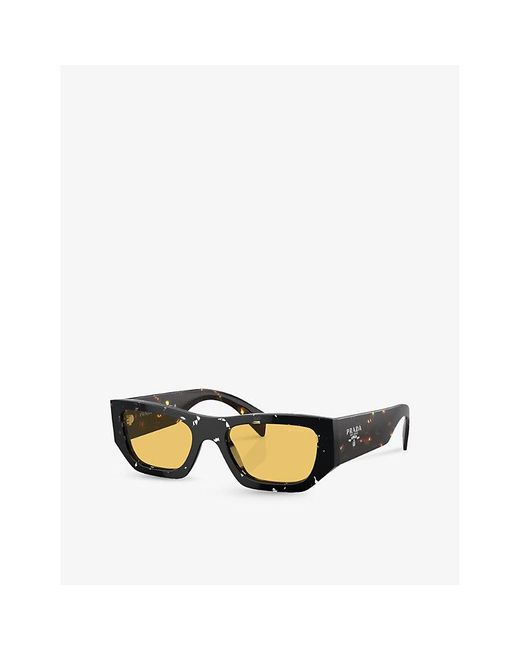 Prada Metallic Pr A01s Pillow-frame Acetate Sunglasses