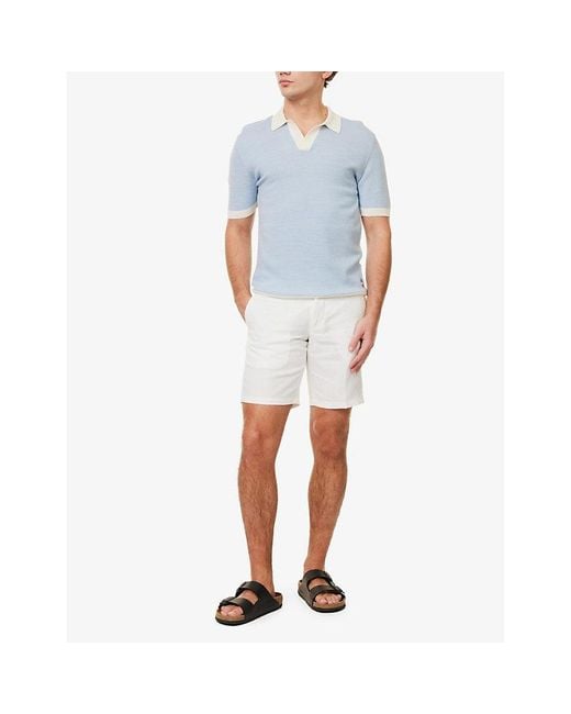 Orlebar Brown White Norwich Two-Slip-Pockets Mid-Rise Regular-Fit Linen Shorts for men