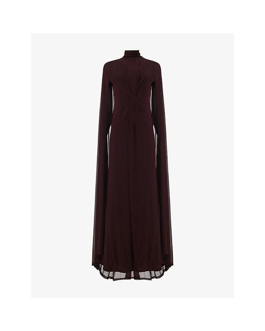 eem Fit And Flare Cape Woven Maxi Dress in Purple | Lyst