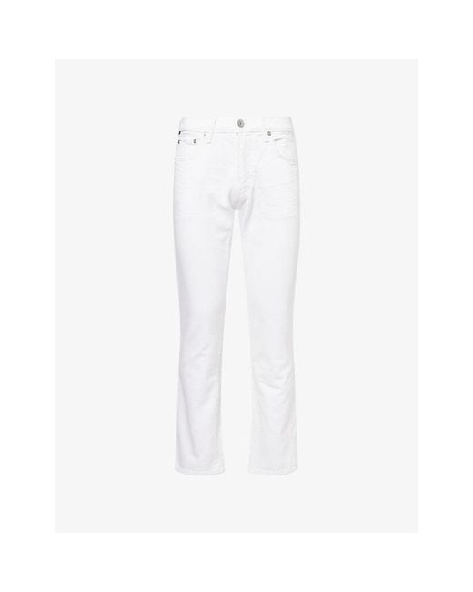 Citizens of Humanity White Elijah Straight Light-Wash Denim Jeans for men