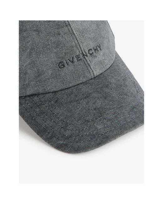 Givenchy Gray Logo-embroidered Cotton Baseball Cap for men